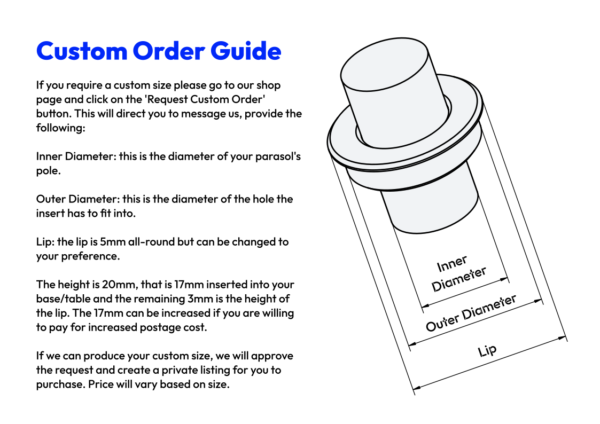Garden Parasol Hole Insert / Adapter / Stabiliser